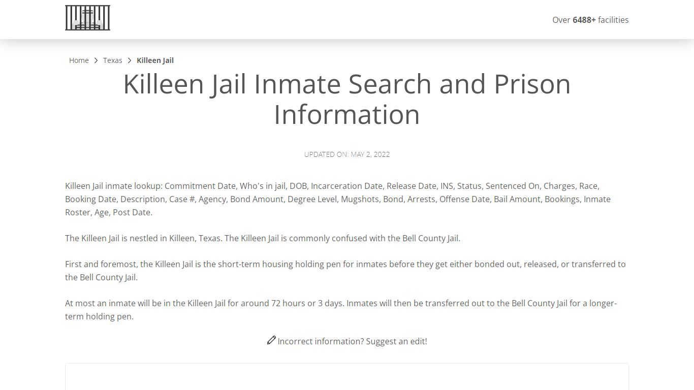 Killeen Jail Inmate Search, Visitation, Phone no ...